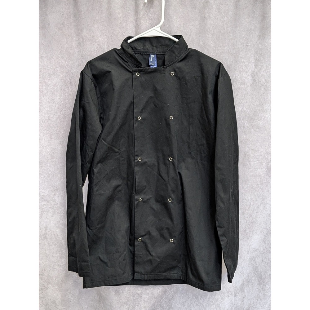 Reprime Artisan Collection Black Chef Coat Long Sleeve Jacket Mens Small C184
